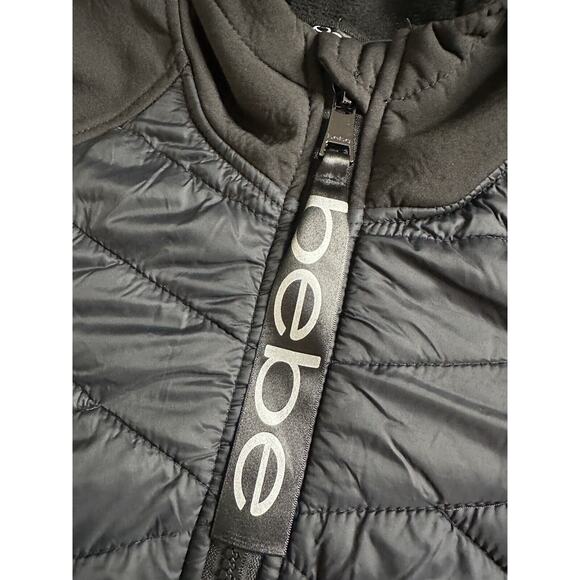 Bebe Sport Women's Quilted Puffer Black Fleece Jacket‎ 74299 Size Small - Picture 13 of 16